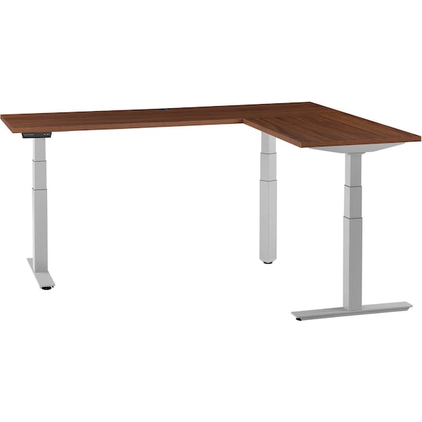 Interion By Global Industrial Sit Stand L-Desk, 24 in D X 23 to 48 in H, 72 in W X 695778LWNGY - main